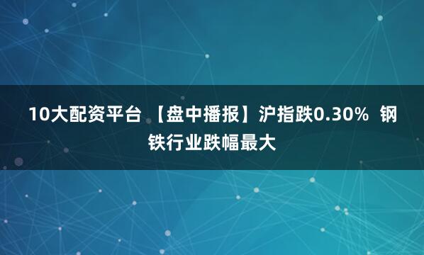 10大配资平台 【盘中播报】沪指跌0.30%  钢铁行业跌幅最大