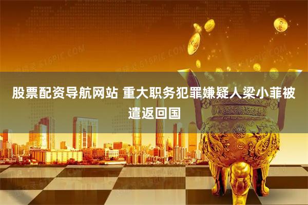 股票配资导航网站 重大职务犯罪嫌疑人梁小菲被遣返回国
