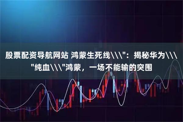 股票配资导航网站 鸿蒙生死线\＂：揭秘华为\＂纯血\＂鸿蒙，一场不能输的突围